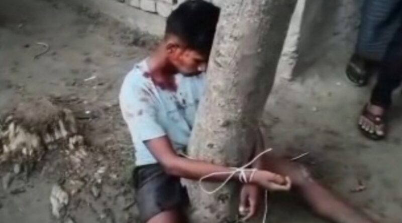 समस्तीपुर:प्रेम प्रसंग में युवक की पेड़ से बांधकर पीटाई,वीडियो वायरल 