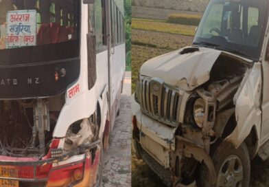 SH 74 मार्ग में बस और स्कॉर्पियो की आमने-सामने टक्कर,बाल-बाल बचे वाहन सवार