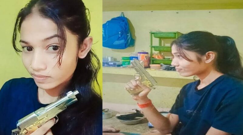 महिला होमगार्ड जवान का हथियार के साथ रील वायरल