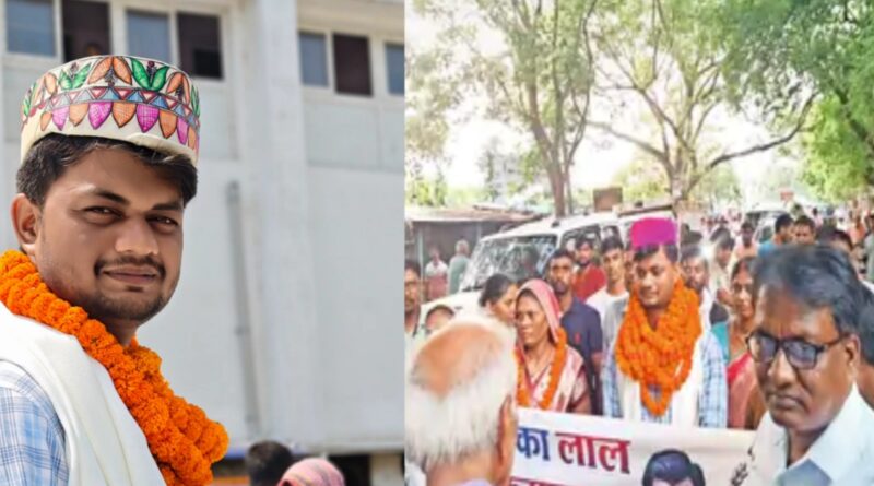 रेलवे गार्ड से डीएसपी बने राजू की वापसी पर ग्रामीण ने किया स्वागत