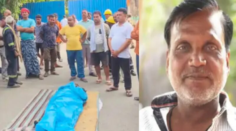रिफाइनरी के गेट पर शव रखकर 6 घंटे से प्रदर्शन: सड़क हादसे में हुई थी सुपरवाइजर की मौत