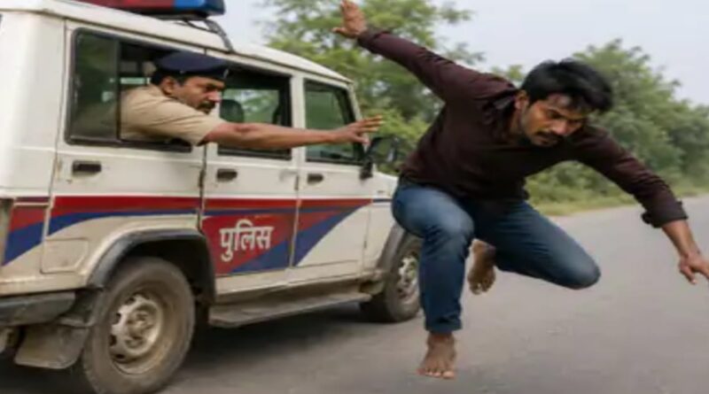 आर्म्स एक्ट का अभियुक्त चलती गाड़ी से फरार:पुलिसकर्मी को धक्का देकर हाजीपुर में भागा