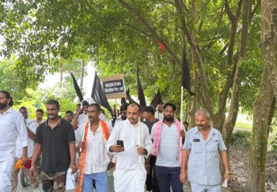 पटना-पूर्णिया एक्सप्रेस-वे एलाइनमेंट के विरोध में पदयात्रा:ग्रामीण सरायरंजन से जा रहे पटना